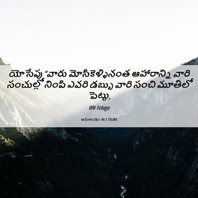 Picture 06 - ఆదికాండం 44:1 TELIRV - యోసేపు “వారు - Bible Verse Picture