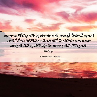 Picture 06 - ఆదికాండం 45:11 TELIRV - ఇంకా ఐదేళ్ళు - Bible Verse Picture