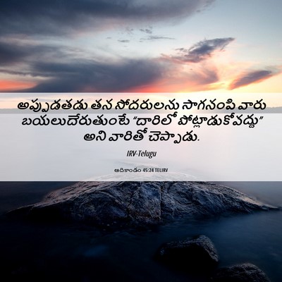 Picture 06 - ఆదికాండం 45:24 TELIRV - అప్పుడతడు తన - Bible Verse Picture