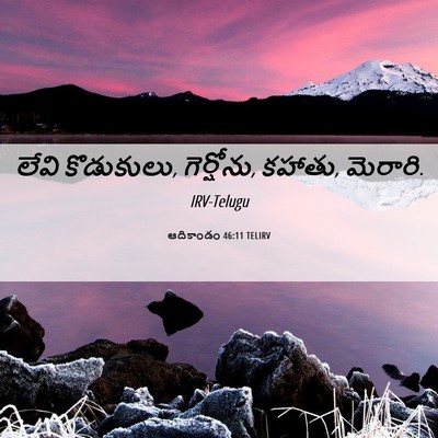 Picture 06 - ఆదికాండం 46:11 TELIRV - లేవి కొడుకులు, - Bible Verse Picture