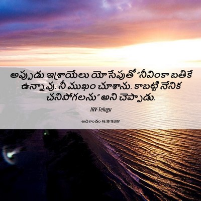 Picture 06 - ఆదికాండం 46:30 TELIRV - అప్పుడు ఇశ్రాయేలు - Bible Verse Picture