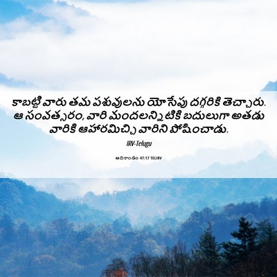 Picture 06 - ఆదికాండం 47:17 TELIRV - కాబట్టి వారు తమ - Bible Verse Picture