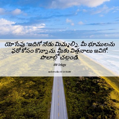 Picture 06 - ఆదికాండం 47:23 TELIRV - యోసేపు “ఇదిగో - Bible Verse Picture