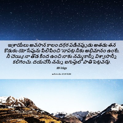 Picture 06 - ఆదికాండం 47:29 TELIRV - ఇశ్రాయేలు అవసాన - Bible Verse Picture