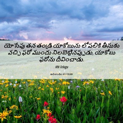 Picture 06 - ఆదికాండం 47:7 TELIRV - యోసేపు తన తండ్రి - Bible Verse Picture