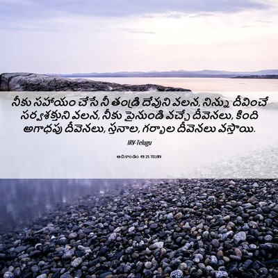 Picture 06 - ఆదికాండం 49:25 TELIRV - నీకు సహాయం చేసే నీ - Bible Verse Picture