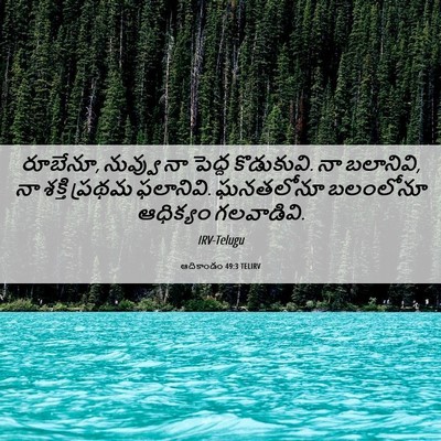 Picture 06 - ఆదికాండం 49:3 TELIRV - రూబేనూ, నువ్వు నా - Bible Verse Picture