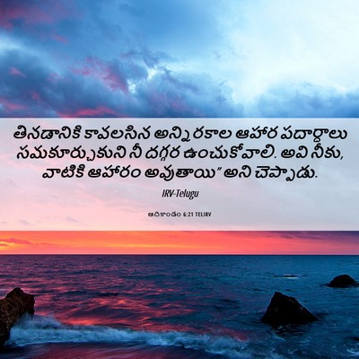 Picture 06 - ఆదికాండం 6:21 TELIRV - తినడానికి కావలసిన - Bible Verse Picture