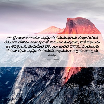 Picture 06 - ఆదికాండం 6:7 TELIRV - కాబట్టి యెహోవా - Bible Verse Picture