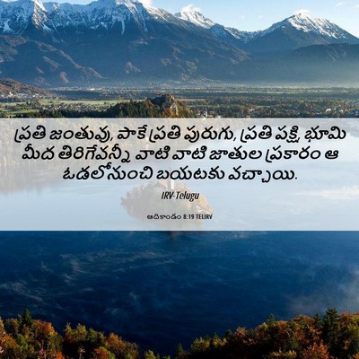 Picture 06 - ఆదికాండం 8:19 TELIRV - ప్రతి జంతువు, పాకే - Bible Verse Picture