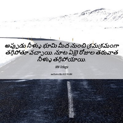 Picture 06 - ఆదికాండం 8:3 TELIRV - అప్పుడు నీళ్ళు - Bible Verse Picture