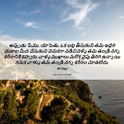 Picture 06 - ఆదికాండం 9:23 TELIRV - అప్పుడు షేము, - Bible Verse Picture