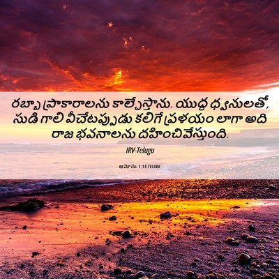 Picture 06 - ఆమోసు 1:14 TELIRV - రబ్బా ప్రాకారాలను - Bible Verse Picture