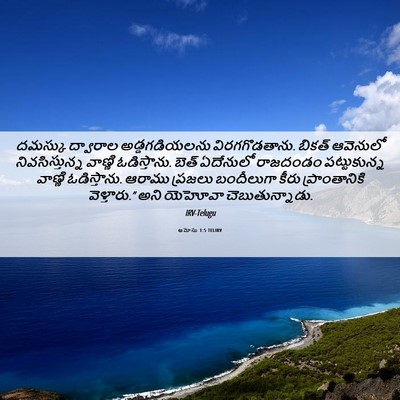 Picture 06 - ఆమోసు 1:5 TELIRV - దమస్కు ద్వారాల - Bible Verse Picture