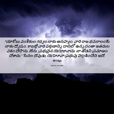 Picture 06 - ఆమోసు 6:8 TELIRV - “యాకోబు వంశీకుల - Bible Verse Picture