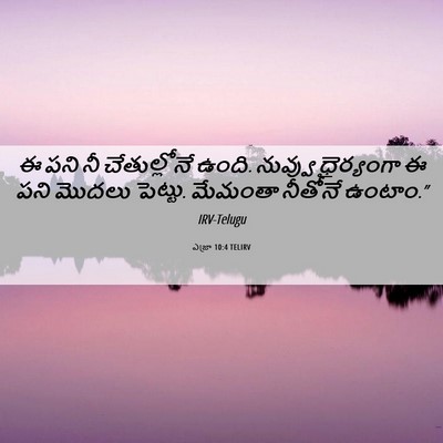 Picture 06 - ఎజ్రా 10:4 TELIRV - ఈ పని నీ - Bible Verse Picture