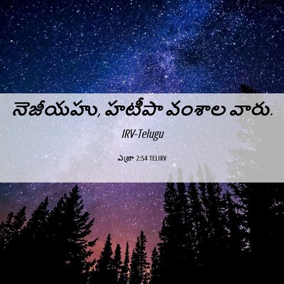 Picture 06 - ఎజ్రా 2:54 TELIRV - నెజీయహు, హటీపా - Bible Verse Picture