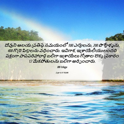 Picture 06 - ఎజ్రా 6:17 TELIRV - దేవుని ఆలయ - Bible Verse Picture