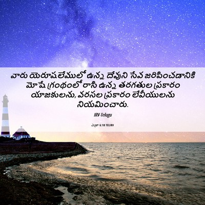 Picture 06 - ఎజ్రా 6:18 TELIRV - వారు యెరూషలేములో - Bible Verse Picture