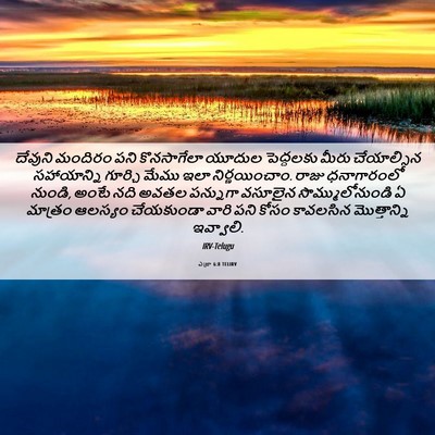 Picture 06 - ఎజ్రా 6:8 TELIRV - దేవుని మందిరం పని - Bible Verse Picture