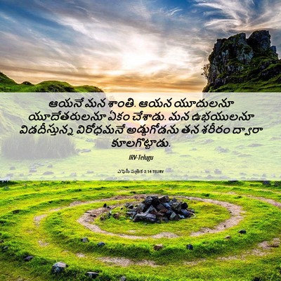 Picture 06 - ఎఫెసీ పత్రిక 2:14 TELIRV - ఆయనే మన శాంతి. ఆయన - Bible Verse Picture