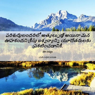 Picture 06 - ఎఫెసీ పత్రిక 3:8 TELIRV - పరిశుద్ధులందరిలో - Bible Verse Picture