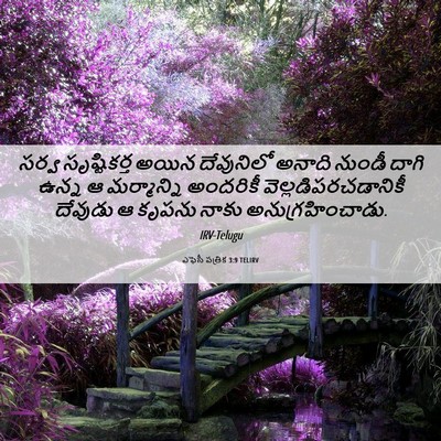 Picture 06 - ఎఫెసీ పత్రిక 3:9 TELIRV - సర్వ సృష్టికర్త - Bible Verse Picture