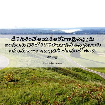 Picture 06 - ఎఫెసీ పత్రిక 4:8 TELIRV - దీని గురించే ఆయన - Bible Verse Picture