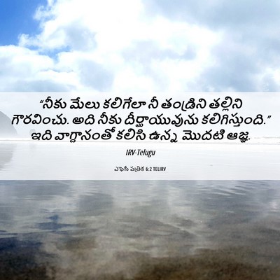 Picture 06 - ఎఫెసీ పత్రిక 6:2 TELIRV - “నీకు మేలు - Bible Verse Picture