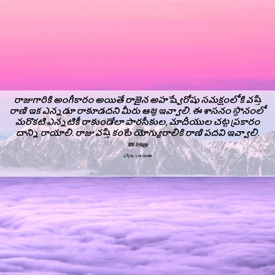 Picture 06 - ఎస్తేరు 1:19 TELIRV - రాజుగారికి - Bible Verse Picture