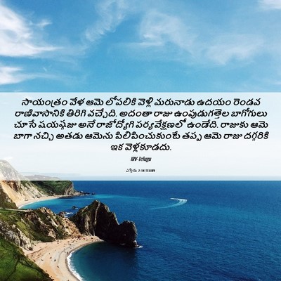 Picture 06 - ఎస్తేరు 2:14 TELIRV - సాయంత్రం వేళ ఆమె - Bible Verse Picture