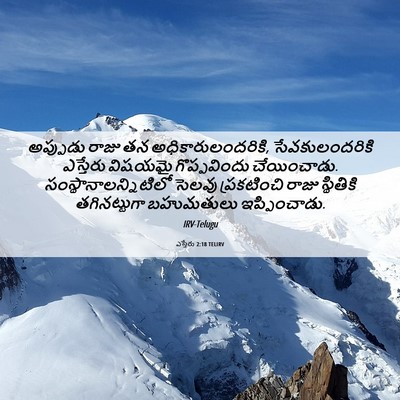 Picture 06 - ఎస్తేరు 2:18 TELIRV - అప్పుడు రాజు తన - Bible Verse Picture