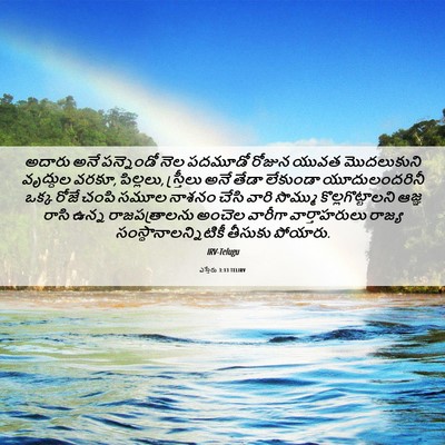 Picture 06 - ఎస్తేరు 3:13 TELIRV - అదారు అనే - Bible Verse Picture