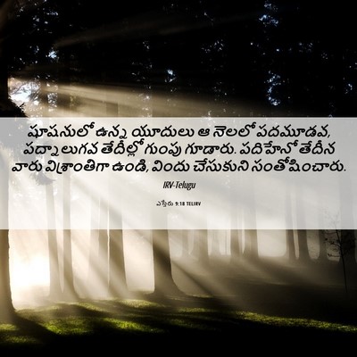 Picture 06 - ఎస్తేరు 9:18 TELIRV - షూషనులో ఉన్న - Bible Verse Picture
