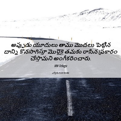 Picture 06 - ఎస్తేరు 9:23 TELIRV - అప్పుడు యూదులు - Bible Verse Picture