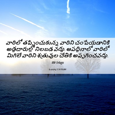 Picture 06 - ఓబద్యా 1:14 TELIRV - వారిలో - Bible Verse Picture