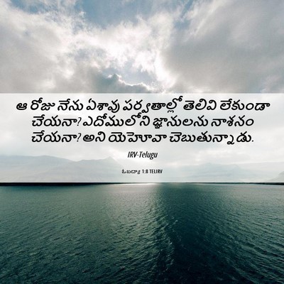Picture 06 - ఓబద్యా 1:8 TELIRV - ఆ రోజు నేను ఏశావు - Bible Verse Picture