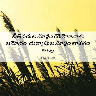 Picture 06 - కీర్తన 1:6 TELIRV - నీతిపరుల మార్గం - Bible Verse Picture