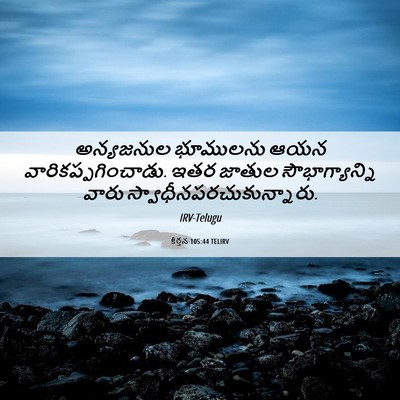 Picture 06 - కీర్తన 105:44 TELIRV - అన్యజనుల భూములను - Bible Verse Picture