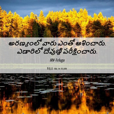 Picture 06 - కీర్తన 106:14 TELIRV - అరణ్యంలో వారు - Bible Verse Picture