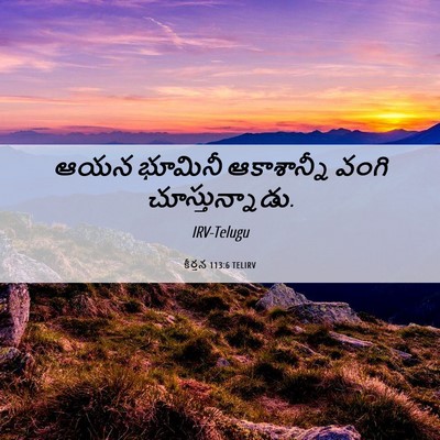 Picture 06 - కీర్తన 113:6 TELIRV - ఆయన భూమినీ - Bible Verse Picture
