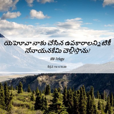 Picture 06 - కీర్తన 116:12 TELIRV - యెహోవా నాకు చేసిన - Bible Verse Picture