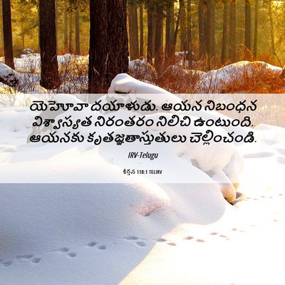 Picture 06 - కీర్తన 118:1 TELIRV - యెహోవా దయాళుడు. - Bible Verse Picture