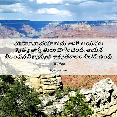 Picture 06 - కీర్తన 118:29 TELIRV - యెహోవా దయాళుడు. - Bible Verse Picture