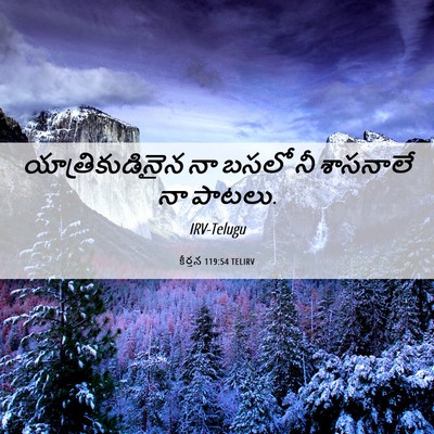 Picture 06 - కీర్తన 119:54 TELIRV - యాత్రికుడినైన నా - Bible Verse Picture