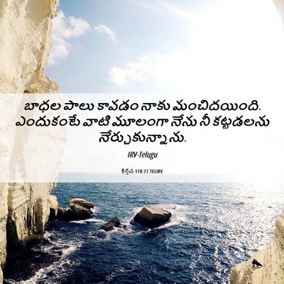 Picture 06 - కీర్తన 119:71 TELIRV - బాధల పాలు కావడం - Bible Verse Picture
