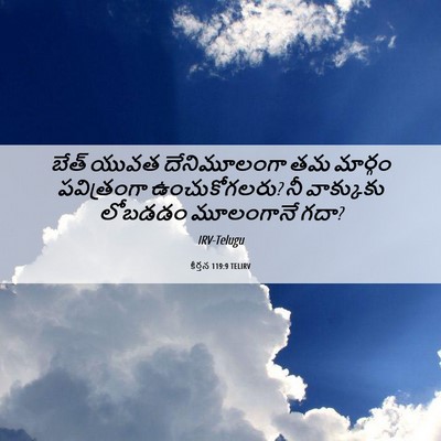 Picture 06 - కీర్తన 119:9 TELIRV - బేత్‌ యువత - Bible Verse Picture