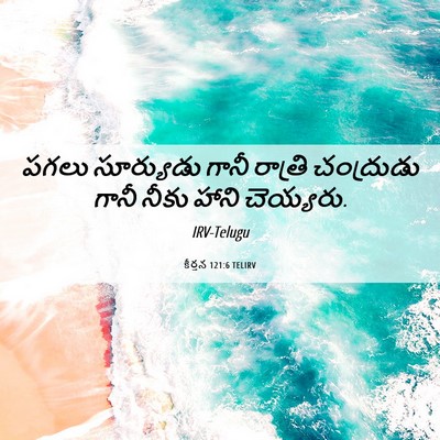 Picture 06 - కీర్తన 121:6 TELIRV - పగలు సూర్యుడు - Bible Verse Picture