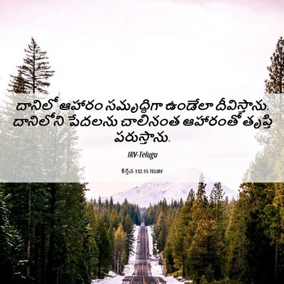 Picture 06 - కీర్తన 132:15 TELIRV - దానిలో ఆహారం - Bible Verse Picture
