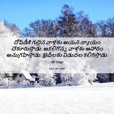 Picture 06 - కీర్తన 146:7 TELIRV - దోపిడీకి గురైన - Bible Verse Picture